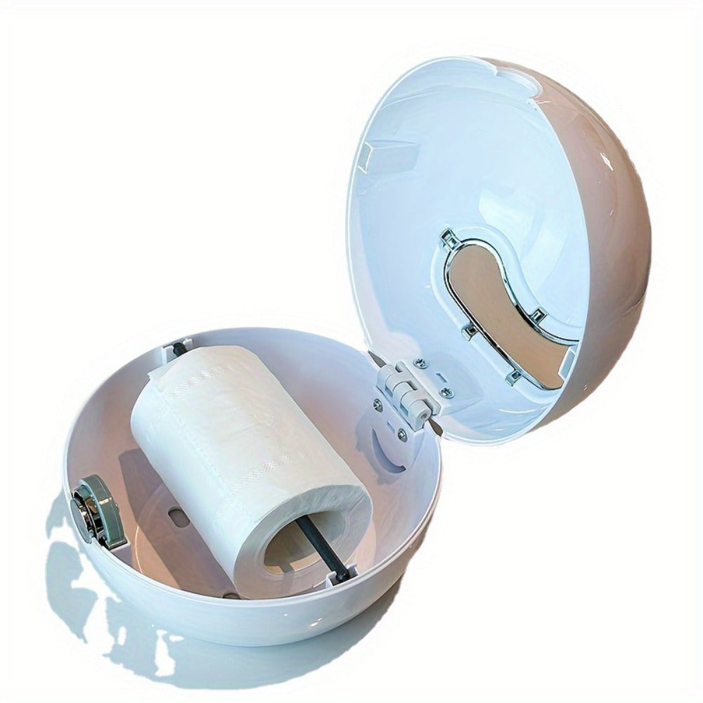 Self-Adhesive No Drill Wall-Mounted Paper Towel Holder - Smiling Face with Rosy Cheeks & Red Nose, White & Black Durable Plastic Bathroom Organizer, Easy Peel & Stick Installation for \u002Fs, Space-Saving Toilet Paper Storage (, Toilet Paper Storage