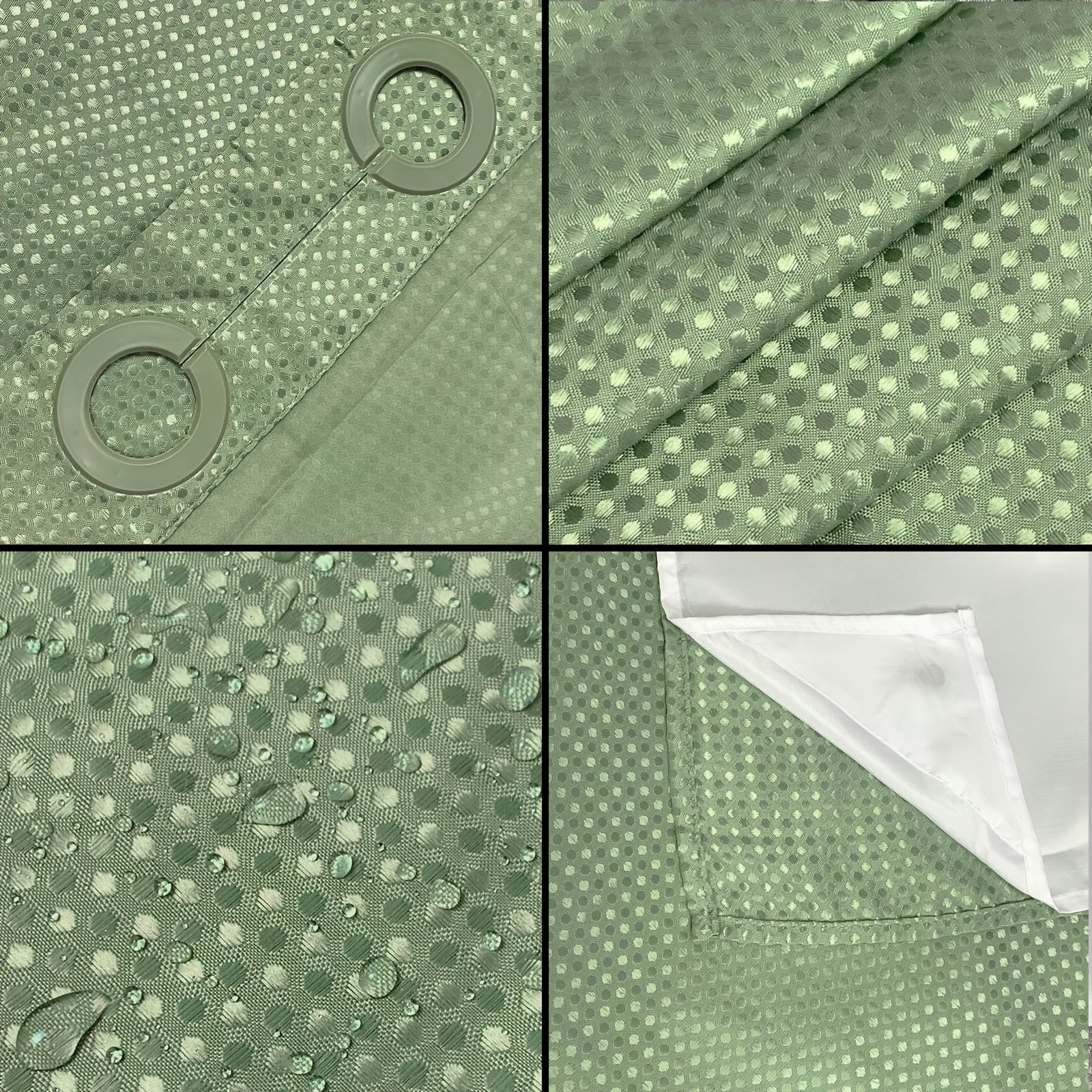 1pc Bathroom Hookless Shower Curtain with Snap-In Fabric Liner Hookless Recessed Hooks Double Waffle Shower Curtain Waffle Shower Curtain Home Decor home décor 75''L x 72''W