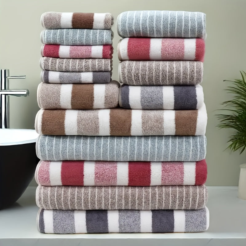 15pcs Luxury Towel Set - Majestic Plush, Super Absorbent, Quick-drying, Thick Coral Fleece Bath Towel, Suitable For Bathrooms, Spas, And Hotels - Includes 5 Bath Towels, 5 Hand Towels, And 5 Washcloths, The Perfect Holiday Gift, Wash Cloths