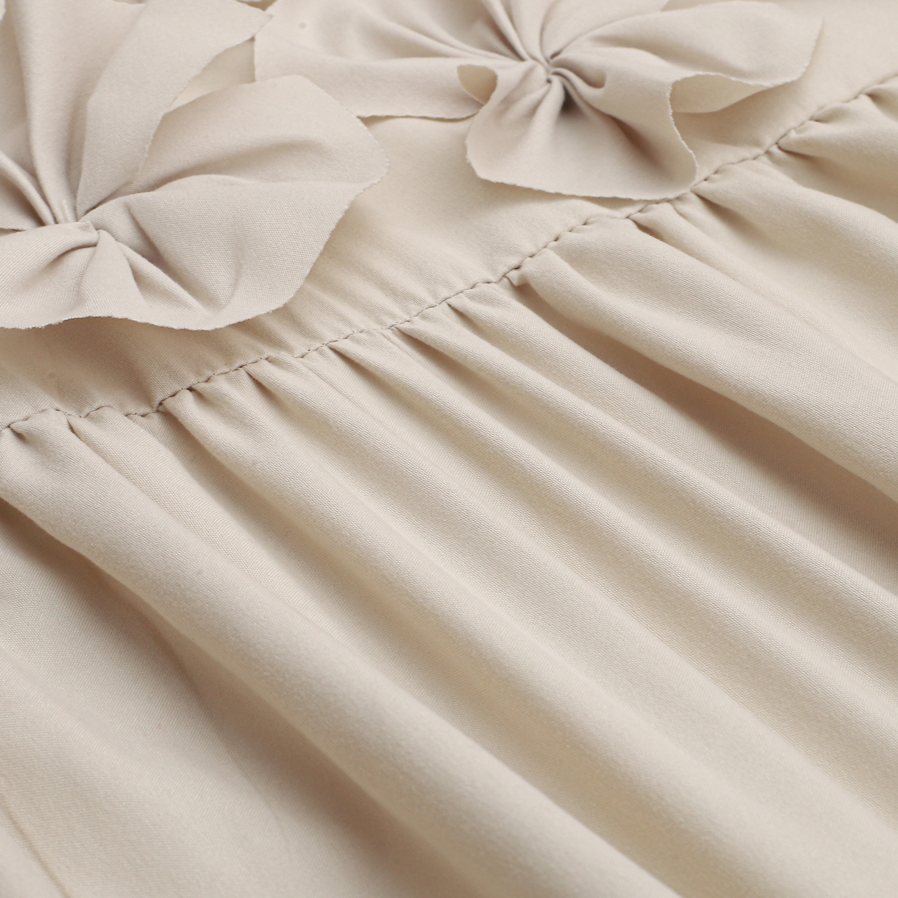 Ruched Microfiber Vintage Handcrafted Butterfly Flowers Bath Curtain for Master Bathroom, with 12 Buttonholes, 72\