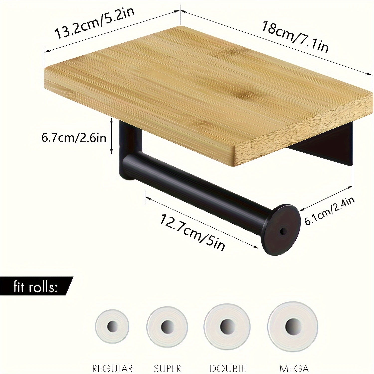 No-Drill Wall-Mounted Toilet Paper Holder & Bathroom Shelf - Multi-Functional Sink Shelf, Phone Holder, Storage Rack with Space-Saving for Small Bathrooms, -Free Installation (Compatible with Toilet Paper, Phone)