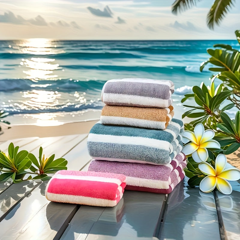 15pcs Luxury Towel Set - Majestic Plush, Super Absorbent, Quick-drying, Thick Coral Fleece Bath Towel, Suitable For Bathrooms, Spas, And Hotels - Includes 5 Bath Towels, 5 Hand Towels, And 5 Washcloths, The Perfect Holiday Gift, Wash Cloths