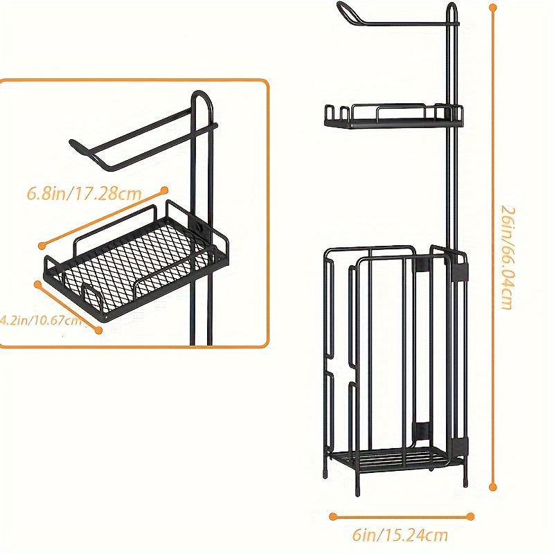 Freestanding Toilet Paper Holder, Metal Trim Freestanding Toilet Paper Roll Holder And Dispenser to Store 3 Extra Rolls Of Reserve Toilet Paper, Christmas
