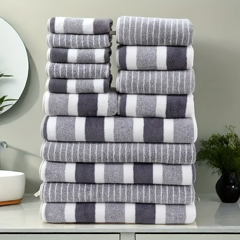 15pcs Luxury Towel Set - Majestic Plush, Super Absorbent, Quick-drying, Thick Coral Fleece Bath Towel, Suitable For Bathrooms, Spas, And Hotels - Includes 5 Bath Towels, 5 Hand Towels, And 5 Washcloths, The Perfect Holiday Gift, Wash Cloths