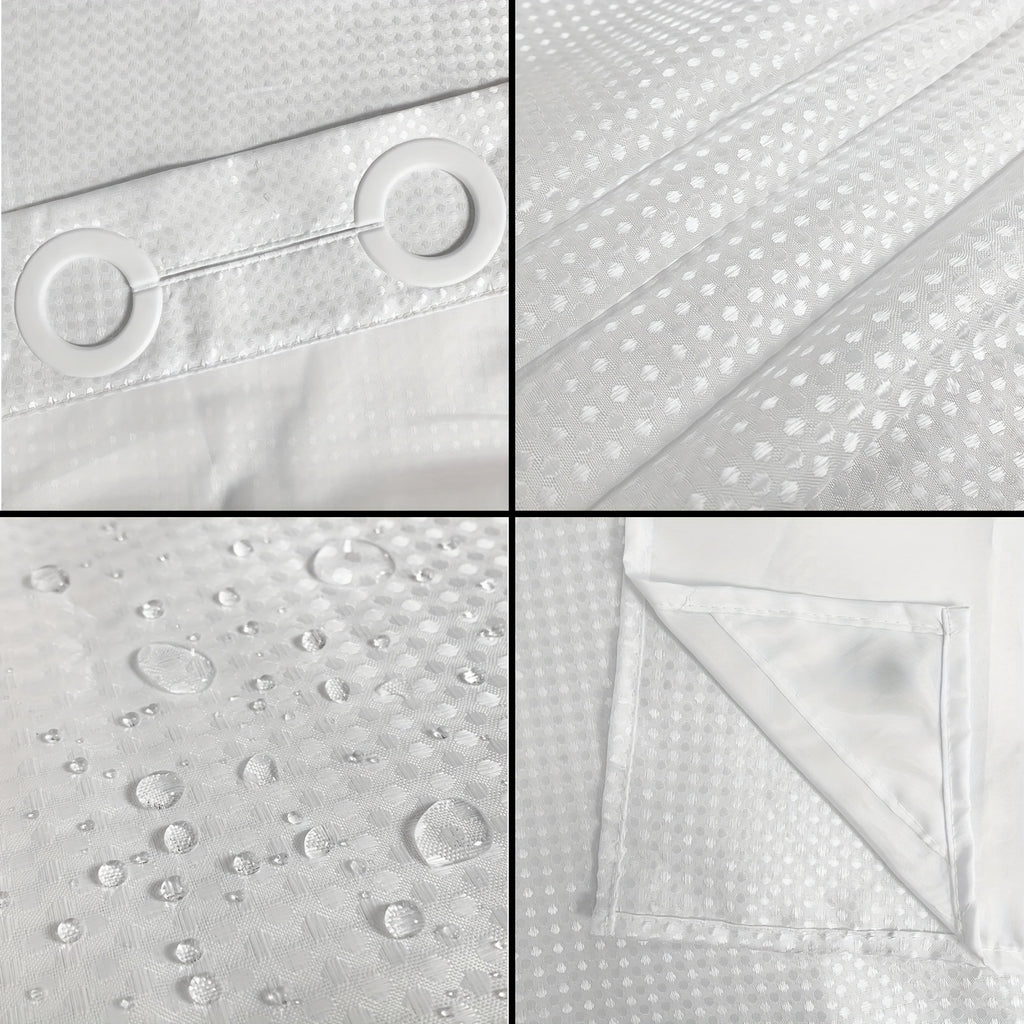 1pc Bathroom Hookless Shower Curtain with Snap-In Fabric Liner, No Hooks Required, Built-In Hooks, Double-Layer Waffle Weave Shower Curtain, Home Décor, 75\