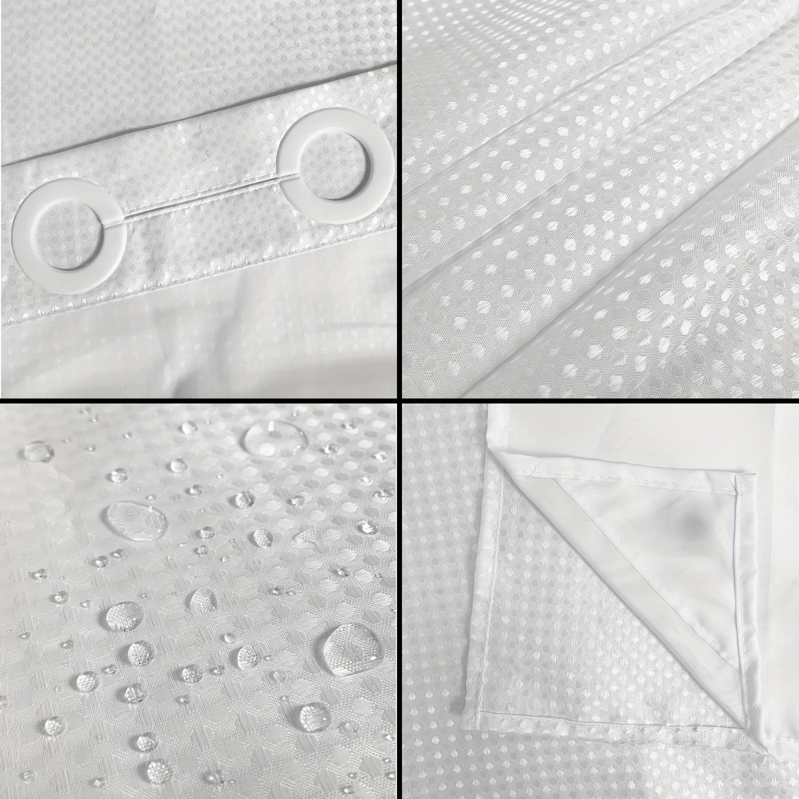 1pc Bathroom Hookless Shower Curtain with Snap-In Fabric Liner, No Hooks Required, Built-In Hooks, Double-Layer Waffle Weave Shower Curtain, Home Décor, 75\