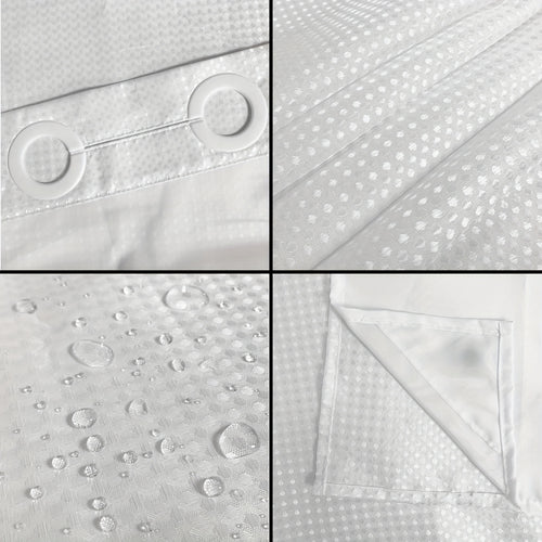 1pc Bathroom Hookless Shower Curtain with Snap-In Fabric Liner, No Hooks Required, Built-In Hooks, Double-Layer Waffle Weave Shower Curtain, Home Décor, 75\