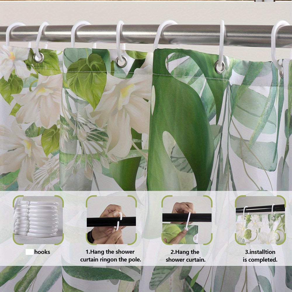 1pc Modern Abstract Shower Curtain - Burnt Orange, Black & Beige Circles with White Spiral Design, Durable Polyester Fabric, Machine Washable Bathroom Decor Includes Hooks, Contemporary Bathroom Accessories, Elegant Shower Curtain, Smooth Texture Fabric