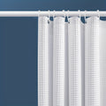 1pc Thickened Jacquard Waffle Shower Curtain Polyester Fabric Bathroom Shower Curtain Wet And Dry Barrier Curtain White Jacquard Fabric Curtain (Shower Curtain + 12 C-Hooks)